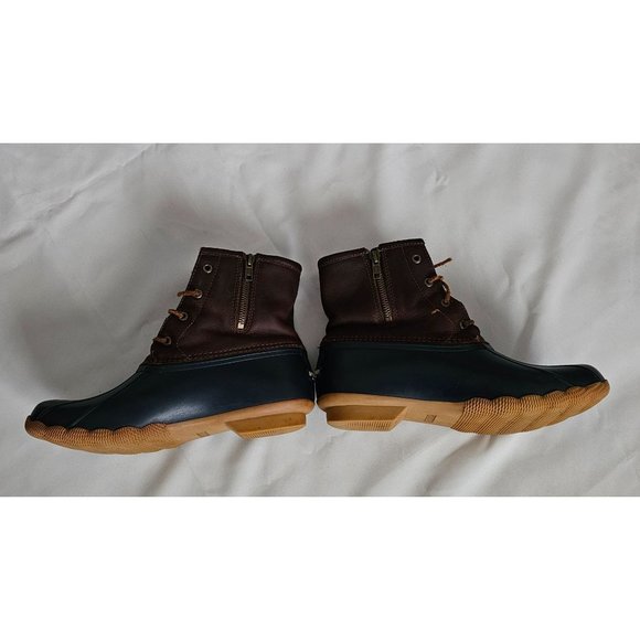Sperry Women's Tan/Navy All-Weather Leather Saltwater Core Duck Boots Size 9M - Picture 5 of 16